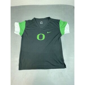 Oregon Ducks Football Shirt Womens Medium Black Lightweight Crew Neck Mighty O